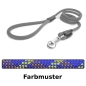 Preview: klassische Hundeleine - L - 145cm - blau mit gelb und orange